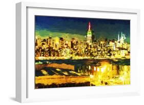 NY City Night V - In the Style of Oil Painting-Philippe Hugonnard-Framed Giclee Print