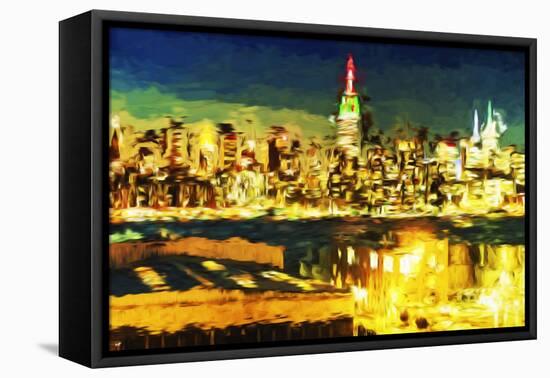 NY City Night V - In the Style of Oil Painting-Philippe Hugonnard-Framed Stretched Canvas