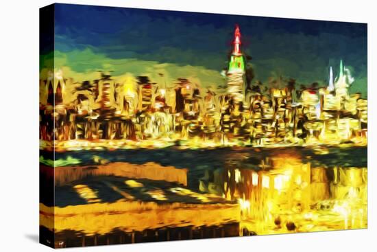 NY City Night V - In the Style of Oil Painting-Philippe Hugonnard-Stretched Canvas