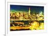 NY City Night V - In the Style of Oil Painting-Philippe Hugonnard-Framed Giclee Print