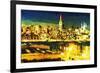 NY City Night V - In the Style of Oil Painting-Philippe Hugonnard-Framed Giclee Print