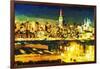 NY City Night V - In the Style of Oil Painting-Philippe Hugonnard-Framed Giclee Print