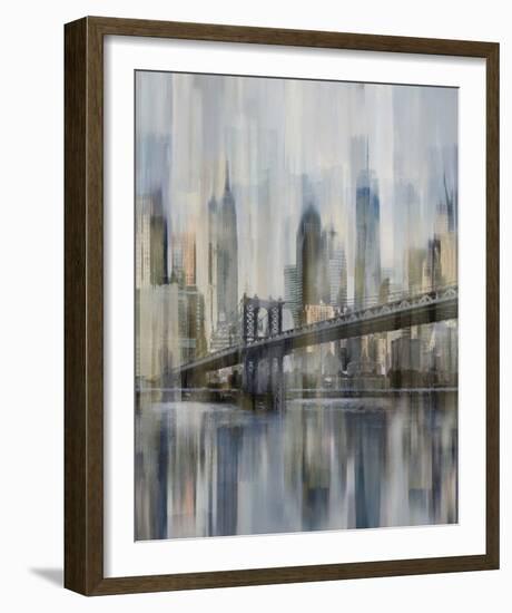 NY Cityscape Hudson River Blur-Paul Duncan-Framed Art Print