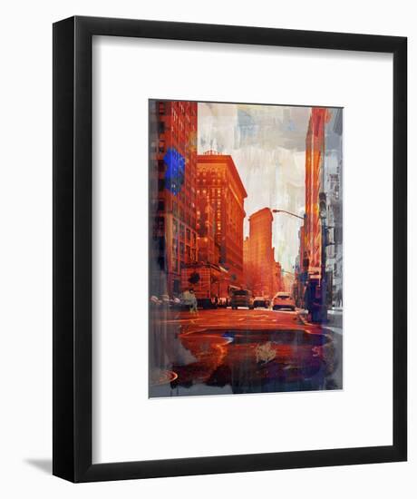 NY Downtown 14-Sven Pfrommer-Framed Art Print