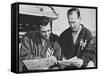 Ny Giants Coaches, Tom Landry and Vince Lombardi Reviewing Play Charts-null-Framed Stretched Canvas