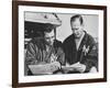 Ny Giants Coaches, Tom Landry and Vince Lombardi Reviewing Play Charts-null-Framed Photo