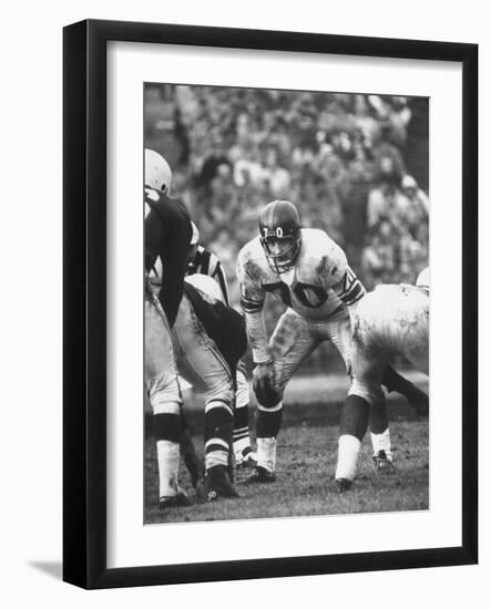 Ny Giants Player Sam Huff-null-Framed Premium Photographic Print