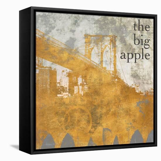 NY Gold Bridge at Dusk I-Dan Meneely-Framed Stretched Canvas