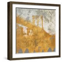 NY Gold Bridge at Dusk I-Dan Meneely-Framed Art Print