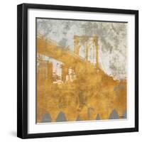 NY Gold Bridge at Dusk I-Dan Meneely-Framed Art Print