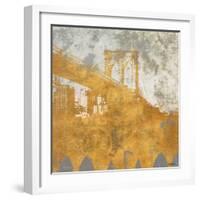 NY Gold Bridge at Dusk I-Dan Meneely-Framed Art Print