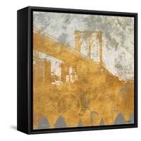 NY Gold Bridge at Dusk I-Dan Meneely-Framed Stretched Canvas