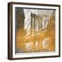NY Gold Bridge at Dusk II-Dan Meneely-Framed Premium Giclee Print