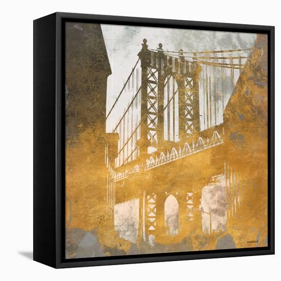 NY Gold Bridge at Dusk II-Dan Meneely-Framed Stretched Canvas