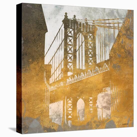 NY Gold Bridge at Dusk II-Dan Meneely-Stretched Canvas