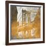 NY Gold Bridge at Dusk II-Dan Meneely-Framed Art Print