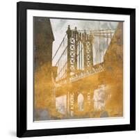 NY Gold Bridge at Dusk II-Dan Meneely-Framed Art Print