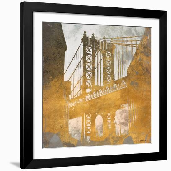 NY Gold Bridge at Dusk II-Dan Meneely-Framed Art Print