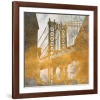 NY Gold Bridge at Dusk II-Dan Meneely-Framed Art Print