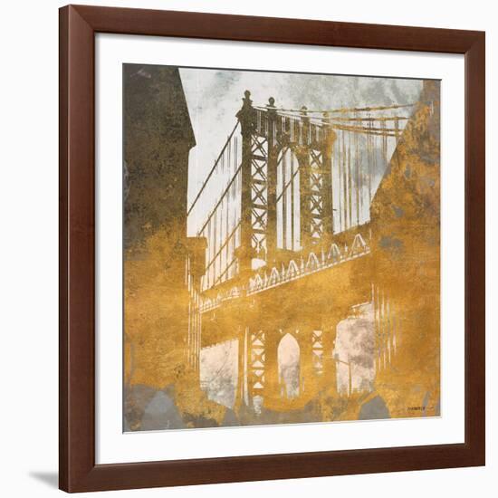 NY Gold Bridge at Dusk II-Dan Meneely-Framed Art Print