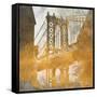 NY Gold Bridge at Dusk II-Dan Meneely-Framed Stretched Canvas