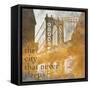 NY Gold Bridge at Dusk II-Dan Meneely-Framed Stretched Canvas