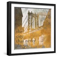 NY Gold Bridge at Dusk II-Dan Meneely-Framed Art Print