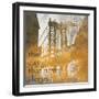 NY Gold Bridge at Dusk II-Dan Meneely-Framed Art Print