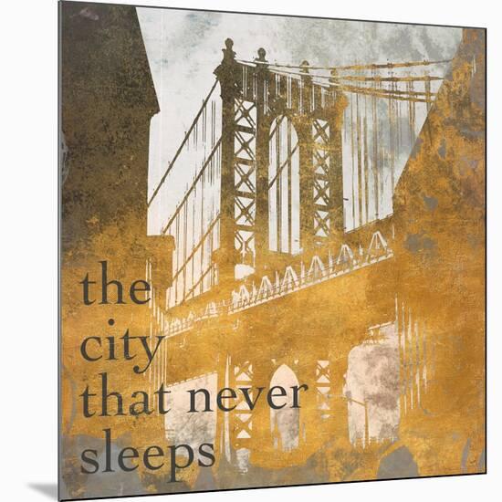 NY Gold Bridge at Dusk II-Dan Meneely-Mounted Art Print