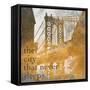 NY Gold Bridge at Dusk II-Dan Meneely-Framed Stretched Canvas