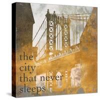 NY Gold Bridge at Dusk II-Dan Meneely-Stretched Canvas