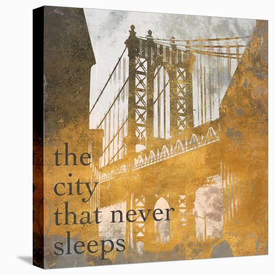 NY Gold Bridge at Dusk II-Dan Meneely-Stretched Canvas