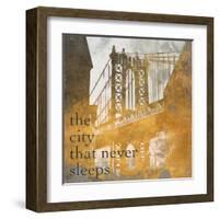 NY Gold Bridge at Dusk II-Dan Meneely-Framed Art Print