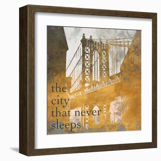 NY Gold Bridge at Dusk II-Dan Meneely-Framed Art Print