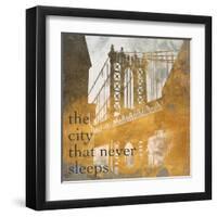 NY Gold Bridge at Dusk II-Dan Meneely-Framed Art Print