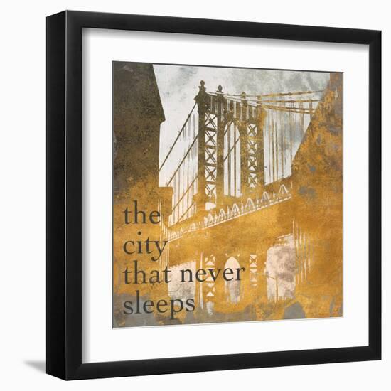 NY Gold Bridge at Dusk II-Dan Meneely-Framed Art Print