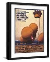 NY Herald Gordon Bennet Trophy Organizes Annual Contest, Spherical Balloons, Shown Swiss Helvetia-Emil Cardinaux-Framed Art Print