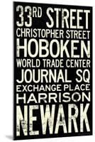 NY/NJ Path Train Stations Vintage Retro Metro Travel Poster-null-Mounted Poster