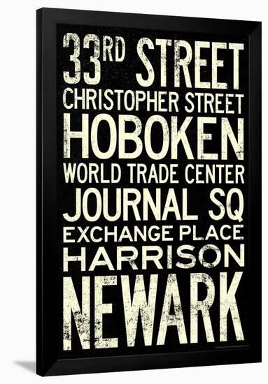 NY/NJ Path Train Stations Vintage Retro Metro Travel Poster-null-Framed Poster