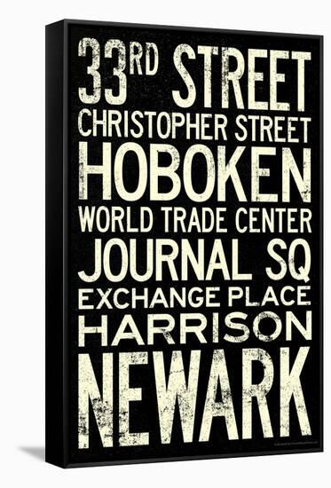 NY/NJ Path Train Stations Vintage Retro Metro Travel Poster-null-Framed Stretched Canvas