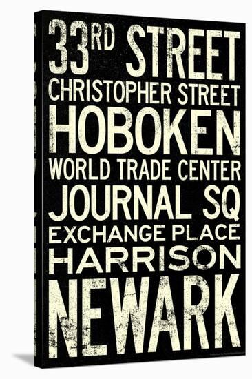 NY/NJ Path Train Stations Vintage Retro Metro Travel Poster-null-Stretched Canvas