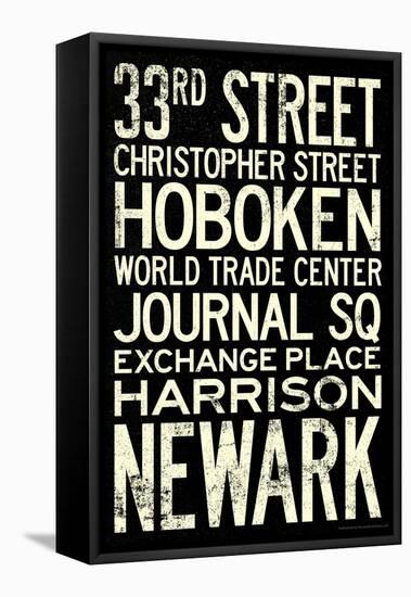 NY/NJ Path Train Stations Vintage Retro Metro Travel Poster-null-Framed Stretched Canvas