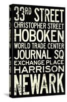 NY/NJ Path Train Stations Vintage Retro Metro Travel Poster-null-Stretched Canvas