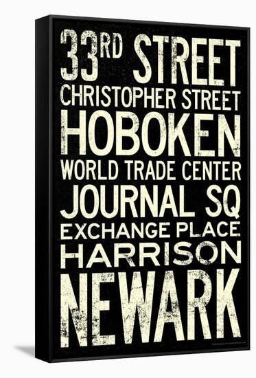 NY/NJ PATH Train Stations Vintage RetroMetro Travel Poster-null-Framed Stretched Canvas