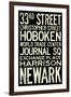 NY/NJ PATH Train Stations Vintage RetroMetro Travel-null-Framed Art Print