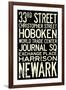 NY/NJ PATH Train Stations Vintage RetroMetro Travel-null-Framed Art Print