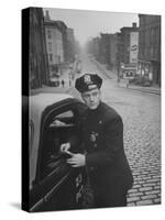 Ny Patrolman James Murphy Standing by His 23 Precinct Squad Car on Street of His East Harlem Beat-Tony Linck-Stretched Canvas