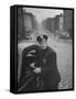 Ny Patrolman James Murphy Standing by His 23 Precinct Squad Car on Street of His East Harlem Beat-Tony Linck-Framed Stretched Canvas