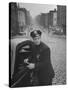 Ny Patrolman James Murphy Standing by His 23 Precinct Squad Car on Street of His East Harlem Beat-Tony Linck-Stretched Canvas
