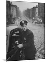 Ny Patrolman James Murphy Standing by His 23 Precinct Squad Car on Street of His East Harlem Beat-Tony Linck-Mounted Photographic Print